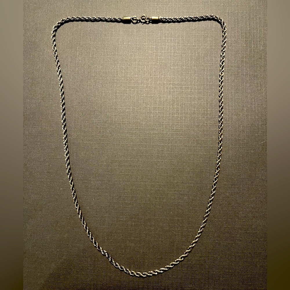 Simple sterling silver rope chain 20inch